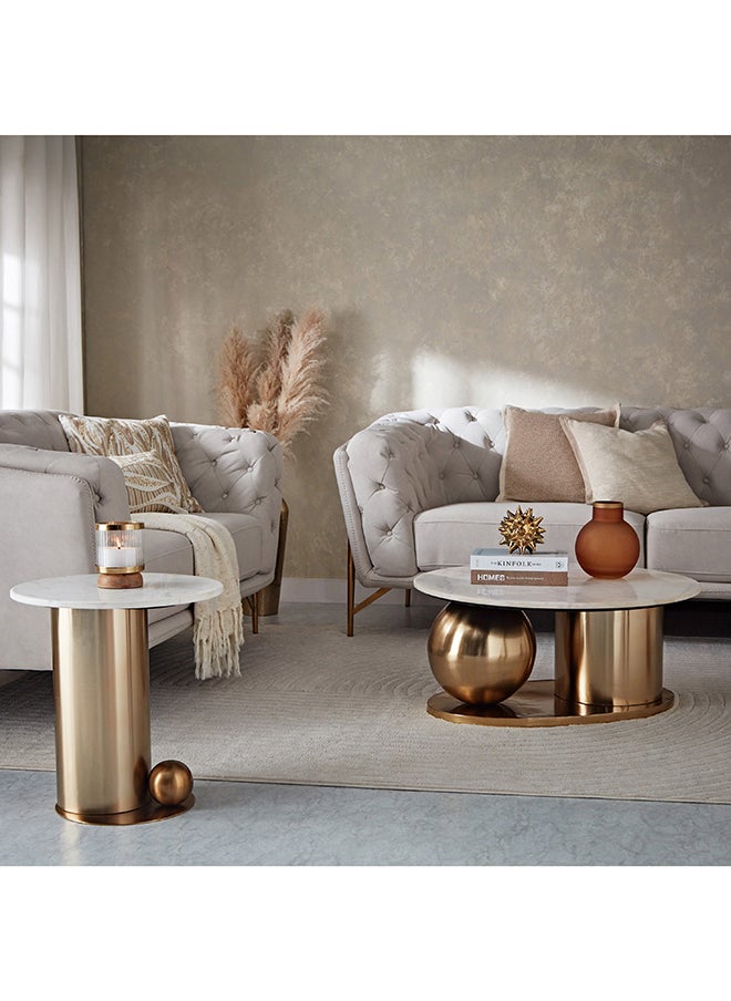 Home Box - Gizza Marble Top End Table 45 x 48 x 45 cm - Image 1