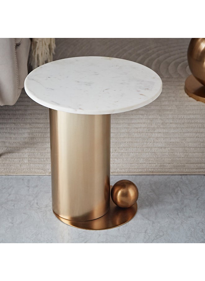 Home Box - Gizza Marble Top End Table 45 x 48 x 45 cm - Image 1