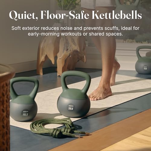 WeGym Soft Kettlebell with Cushioned Impact Resistant Base, Anti Slip Wide Grip Handle for Home Workouts, Weightlifting, Full Body Training (20LB Forest) - Image 5