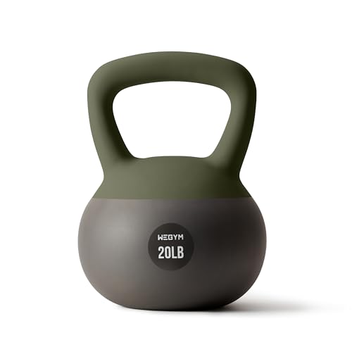 WeGym Soft Kettlebell with Cushioned Impact Resistant Base, Anti Slip Wide Grip Handle for Home Workouts, Weightlifting, Full Body Training (20LB Forest) - Image 1