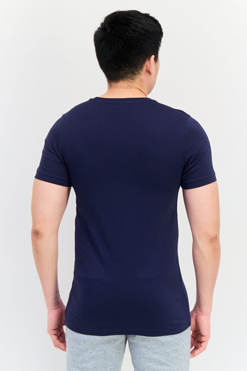 PUMA تي شيرت رجالي ضيق الأكمام قصير، خارجي، لون كحلي - Image 3