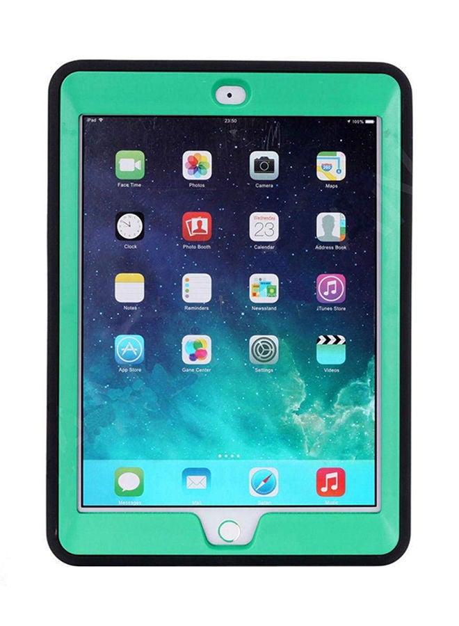 NIBEMINENT Hybrid Rigid Rubber Rugged Case Cover For Apple iPad Air 2 Black/Green - Image 2