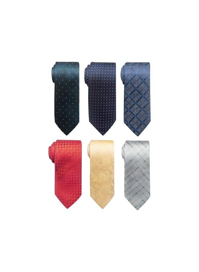jaexest Tie For Men Necktie Woven Jacquard Neck Ties Set 6 PCS - Image 1