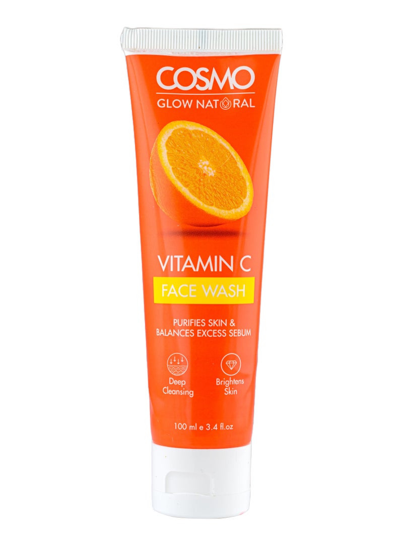كوزمو Cosmo Vitamin C Face Wash For Unisex 100ml, Purifies Skin & Balance Excess Sebum