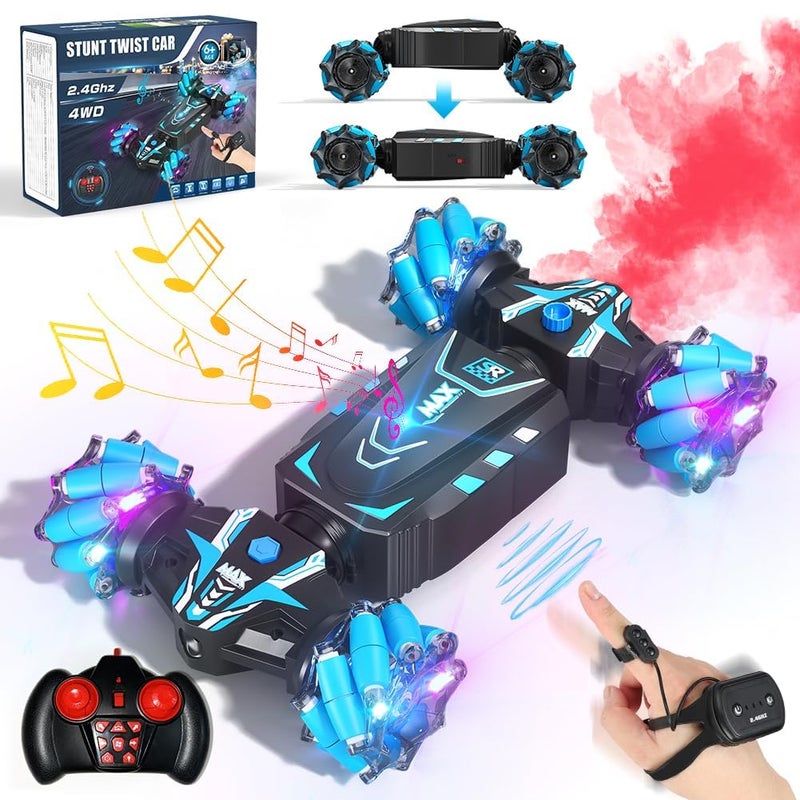 Axirata Remote Control Car Hand Controlled Gesture RC Stunt Car with Spray  Lights  Music for Kids 613 Year Old 4WD 24GHz OffRoad 360 Rotation Toy Car Gift for Boys Girls - Image 2