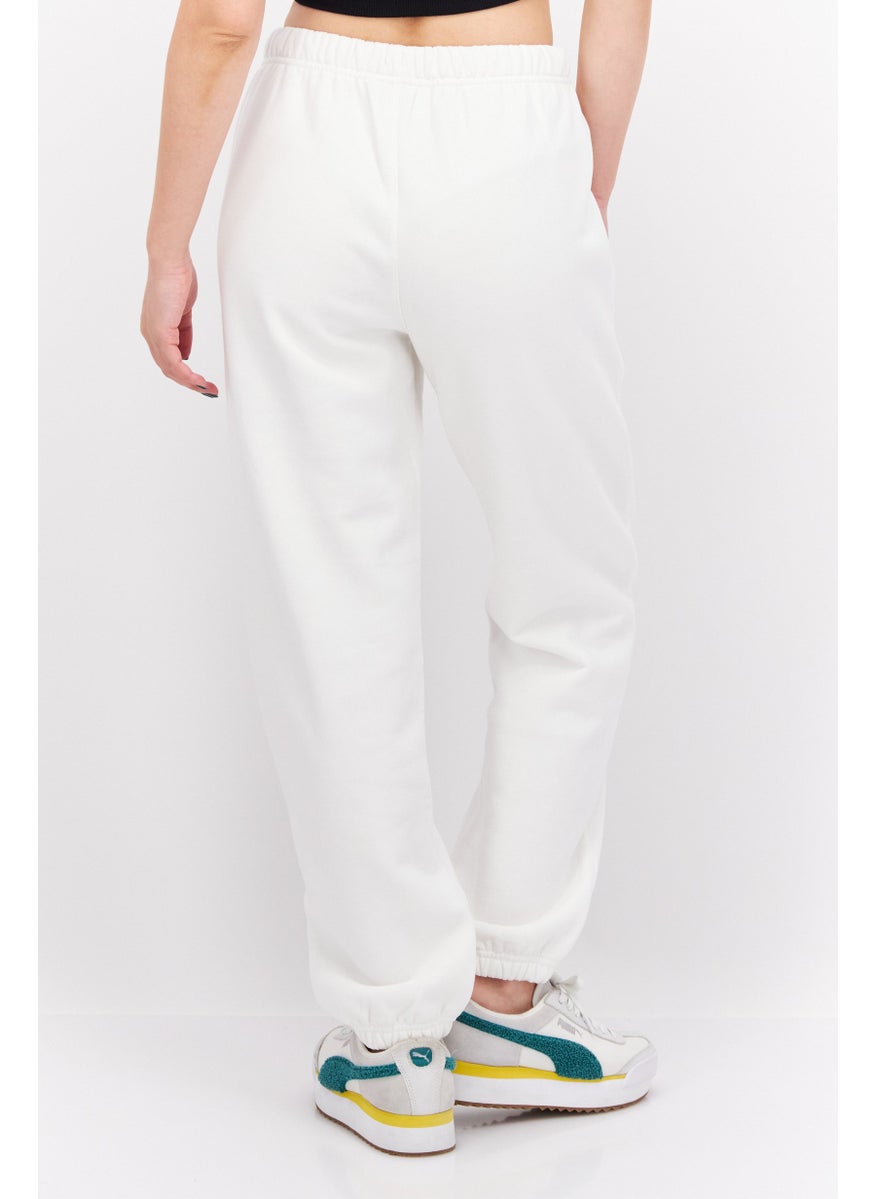 ESPRIT Women Straight Leg Solid Jogger Pants, White  - Image 3