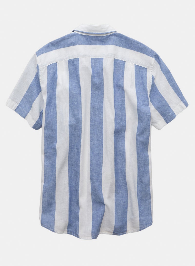 American Eagle AE Standard Fit Linen-Blend Button-Up Shirt - Image 2