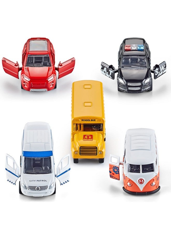 KIDAMI Diecast Metal Toy Cars Set Of 5 Openable Doors Pull Back Car Gift Pack For Kids (Official Car) - Image 3
