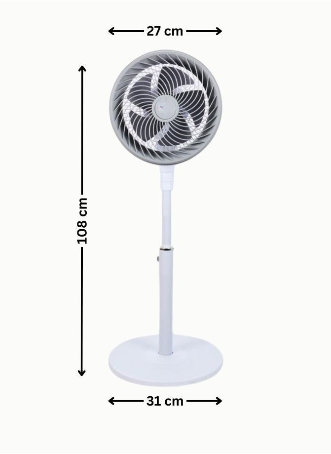 Stand fan with three speeds and five blades  silent operation