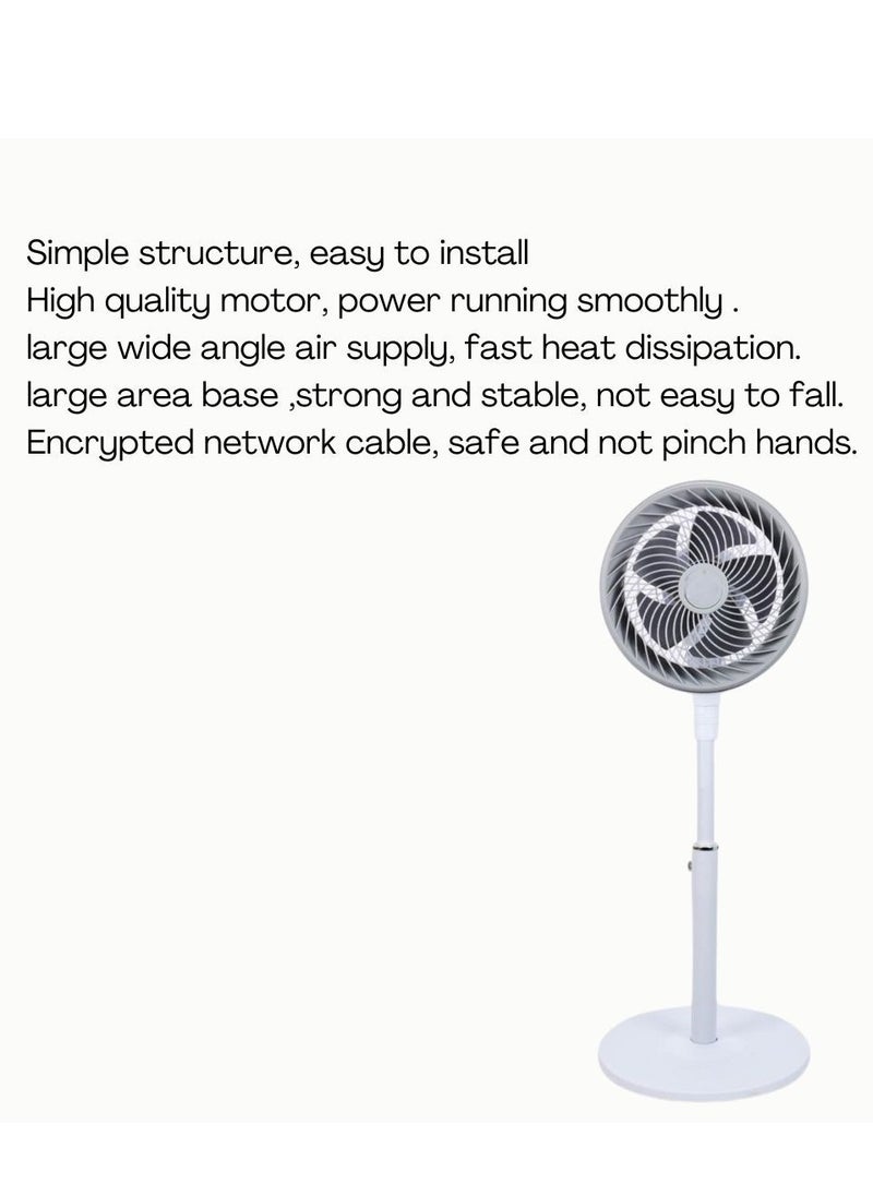 Stand fan with three speeds and five blades  silent operation