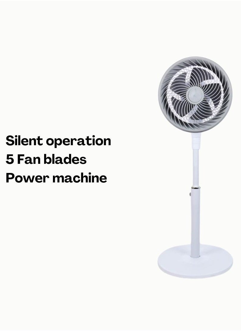 Stand fan with three speeds and five blades  silent operation