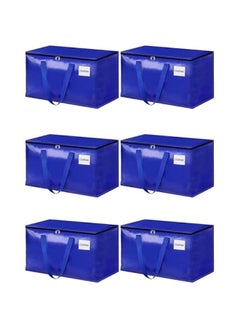 MIXDE Collapsible Moving Bags,Heavy Duty Extra Large Moving Bags with Zippers and Handles,Space Saving Packing Totes for Moving Supplies Storage,Fold Flat, Alternative to Box and Bin (Blue-6Pack)  - Image 1
