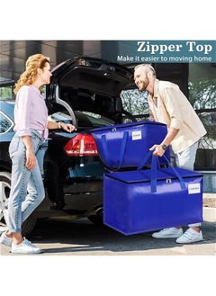 MIXDE Collapsible Moving Bags,Heavy Duty Extra Large Moving Bags with Zippers and Handles,Space Saving Packing Totes for Moving Supplies Storage,Fold Flat, Alternative to Box and Bin (Blue-6Pack)  - Image 4