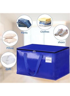 MIXDE Collapsible Moving Bags,Heavy Duty Extra Large Moving Bags with Zippers and Handles,Space Saving Packing Totes for Moving Supplies Storage,Fold Flat, Alternative to Box and Bin (Blue-6Pack)  - Image 5