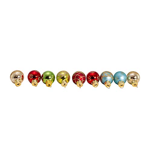 Kurt S. Adler Kurt Adler C1899 Petite Treasures Multi Color Ball Christmas Ornament, Set Of 9 - Image 3