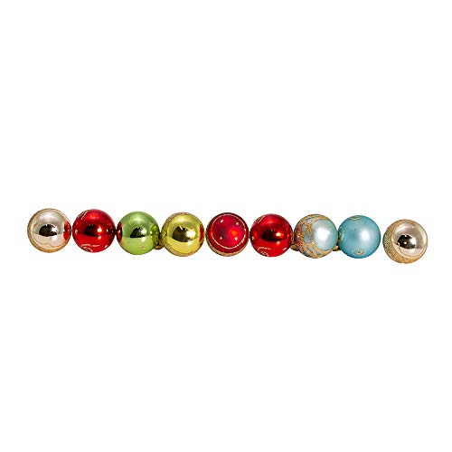 Kurt S. Adler Kurt Adler C1899 Petite Treasures Multi Color Ball Christmas Ornament, Set Of 9 - Image 4