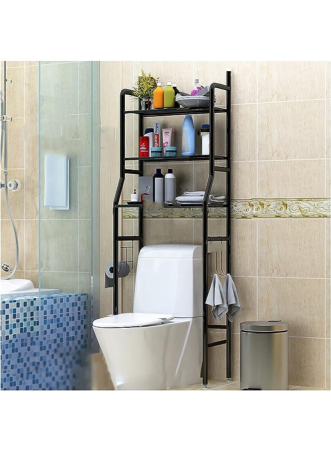 vesus Toilet Shelf, 3-Tier Bathroom Storage Shelf, Washing Machine Storage Shelf Rack, Multi-Functional Space Saving Organizer In Washroom(Size:50X25X160CM,Color:02(3 floors)) - Image 1