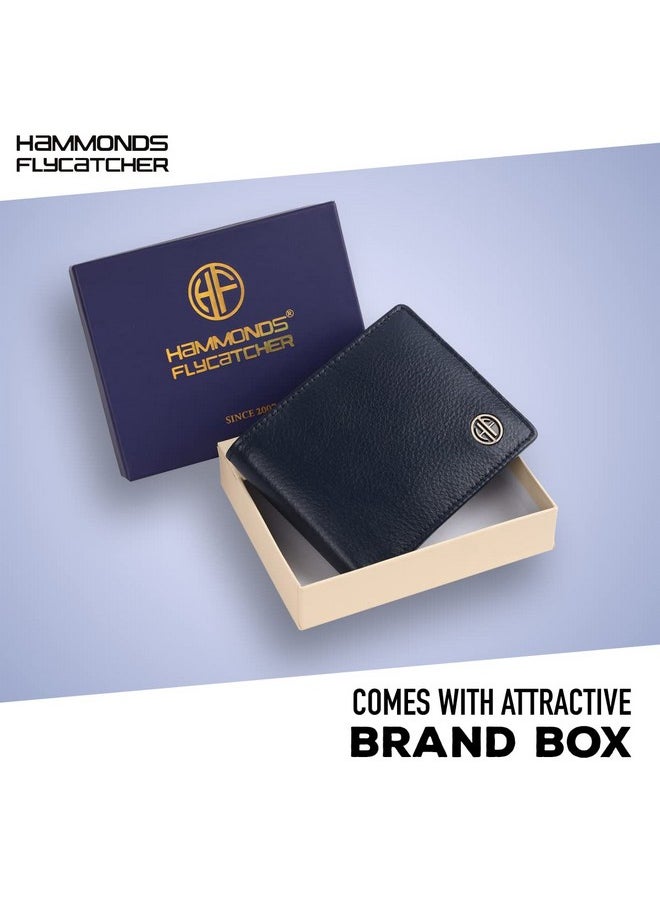 HAMMONDS FLYCATCHER HAMMONDS FLYCATCHER Genuine Leather Wallet for Men, RFID Protected Leather Purse for Men, Money Purse for Men, Bi-Fold Wallet, 4 Card Slots, Coin Pocket, Hidden Pockets - Blue  - Image 3