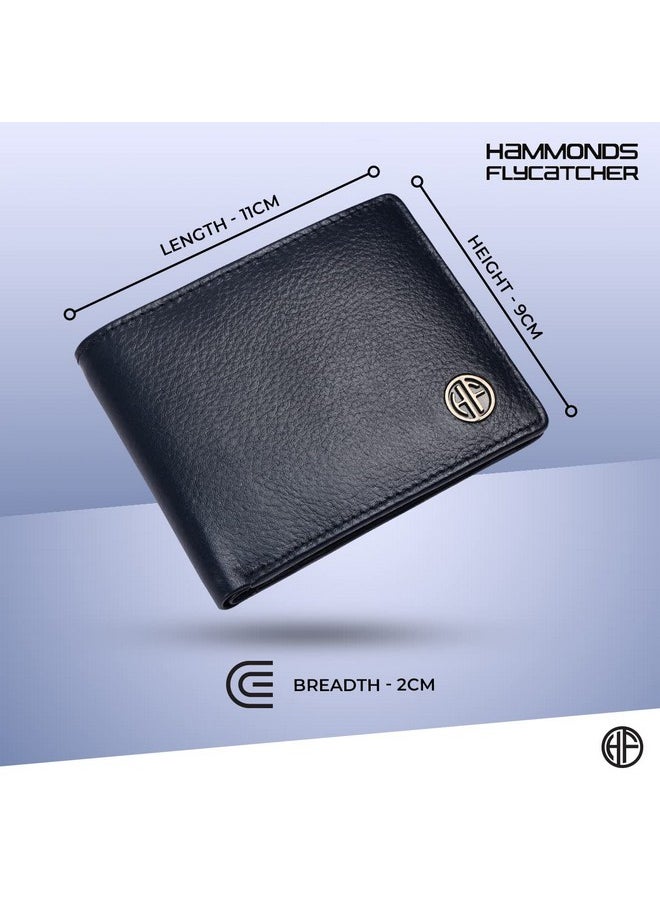 HAMMONDS FLYCATCHER HAMMONDS FLYCATCHER Genuine Leather Wallet for Men, RFID Protected Leather Purse for Men, Money Purse for Men, Bi-Fold Wallet, 4 Card Slots, Coin Pocket, Hidden Pockets - Blue  - Image 5