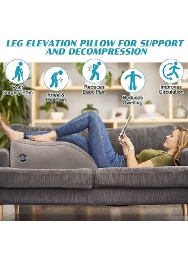 EETU Wedge Pillow For Sleeping,Inflatable Leg Elevation Pillow For Swelling,Circulation,Leg Back Pain Relief,Leg Support Polyvinyl Chloride Pillow For After Aurgery,Hip,Foot,Ankle Recovery - Image 2