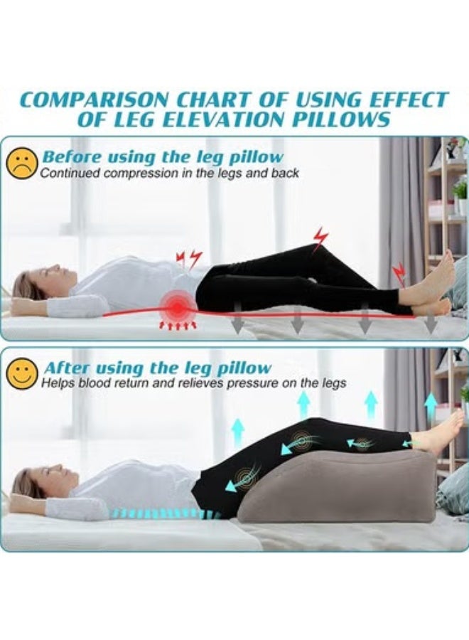 EETU Wedge Pillow For Sleeping,Inflatable Leg Elevation Pillow For Swelling,Circulation,Leg Back Pain Relief,Leg Support Polyvinyl Chloride Pillow For After Aurgery,Hip,Foot,Ankle Recovery - Image 5