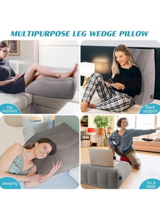 EETU Wedge Pillow For Sleeping,Inflatable Leg Elevation Pillow For Swelling,Circulation,Leg Back Pain Relief,Leg Support Polyvinyl Chloride Pillow For After Aurgery,Hip,Foot,Ankle Recovery - Image 4