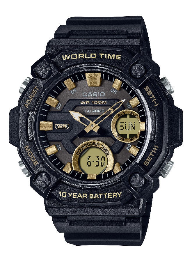 Men's Resin Analog-Digital Wrist Watch AEQ-120W-9AVDF Black