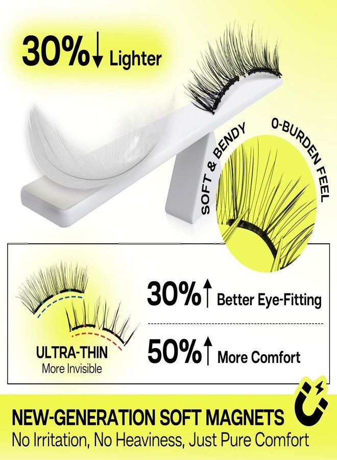 كاليليس رموش كاليليس المغناطيسية مع أداة تطبيق مطورة، رموش مغناطيسية ناعمة، مظهر طبيعي، طقم رموش مغناطيسية قابلة لإعادة الاستخدام، لا حاجة للغراء، سهلة الارتداء والإزالة (M01) - Image 3