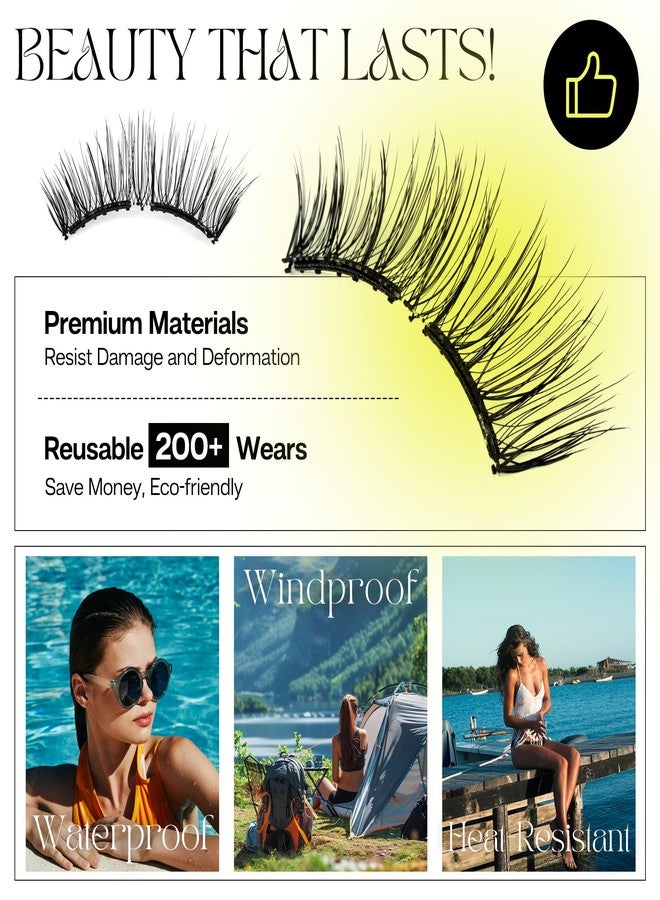 كاليليس رموش كاليليس المغناطيسية مع أداة تطبيق مطورة، رموش مغناطيسية ناعمة، مظهر طبيعي، طقم رموش مغناطيسية قابلة لإعادة الاستخدام، لا حاجة للغراء، سهلة الارتداء والإزالة (M01) - Image 4