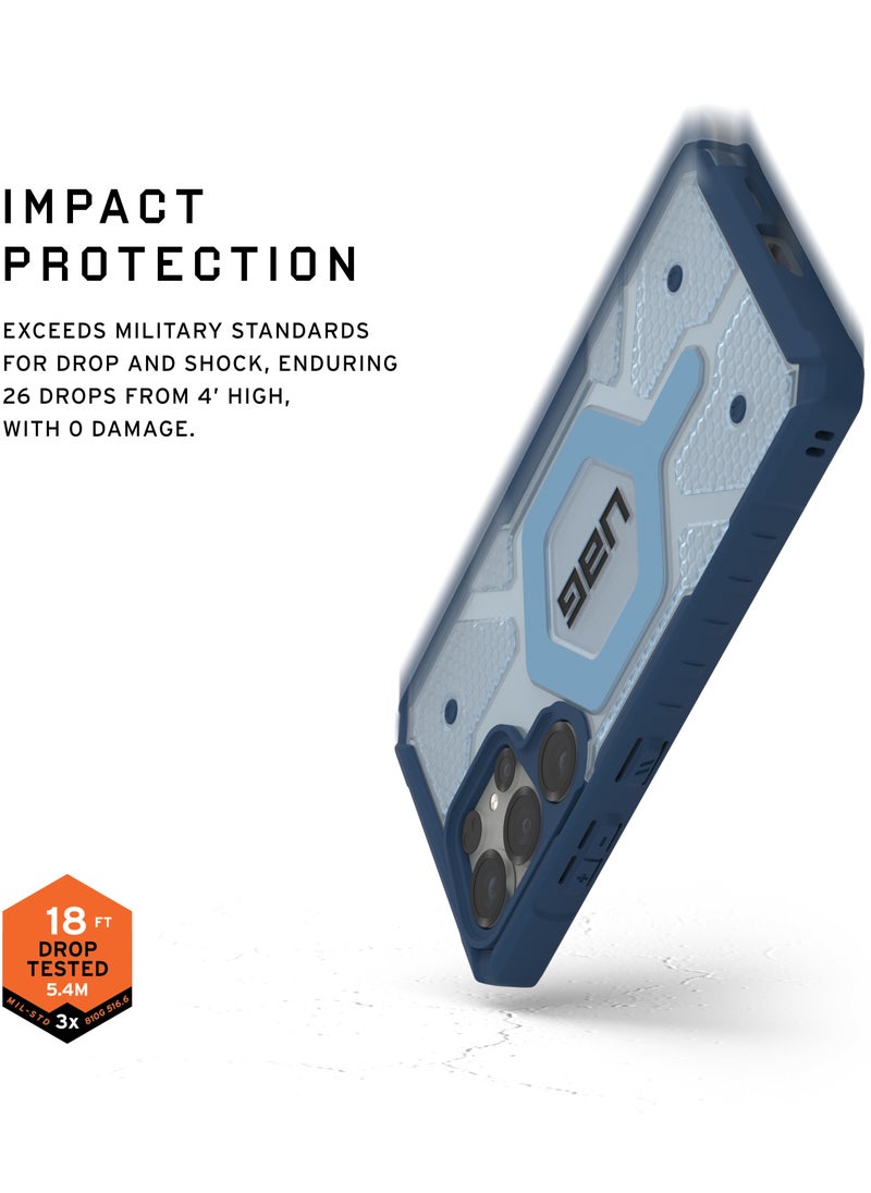 Urban Armor Gear UAG Pathfinder Clear [MagSafe] Samsung Galaxy S25 ULTRA Case Cover with Wrist [Lanyard] 18 Feet Drop tested - Blues  - Image 3