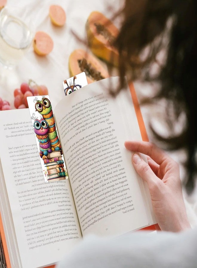 RUBOAOA 100 Pcs Cute Bookworm Bookmarks, Funny Insect Book Marks for Reading Students, Paper Bookmark Bulk, Christmas Birthday Gifts for Readers Book Lovers - Image 4