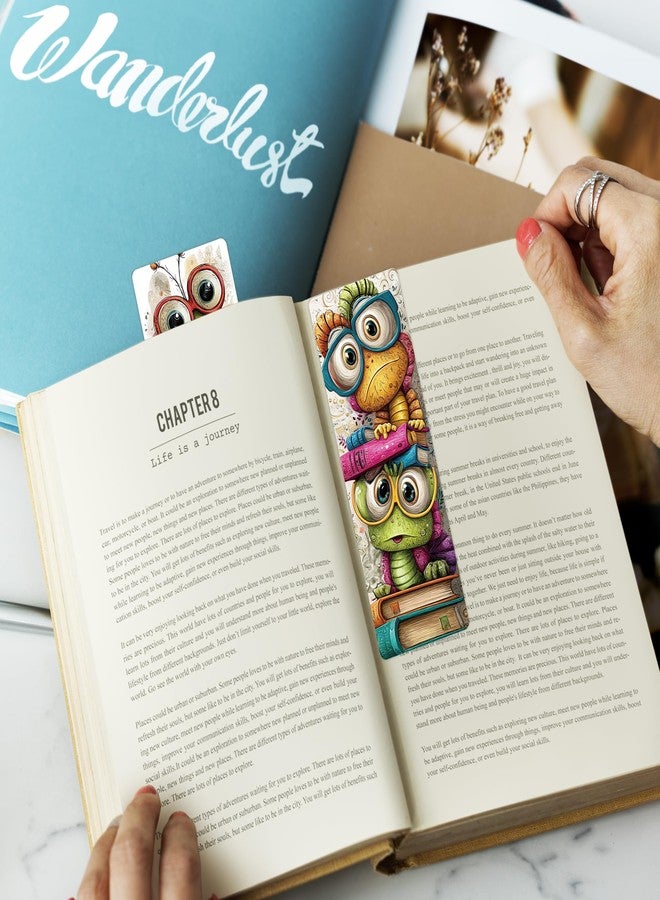 RUBOAOA 100 Pcs Cute Bookworm Bookmarks, Funny Insect Book Marks for Reading Students, Paper Bookmark Bulk, Christmas Birthday Gifts for Readers Book Lovers - Image 5