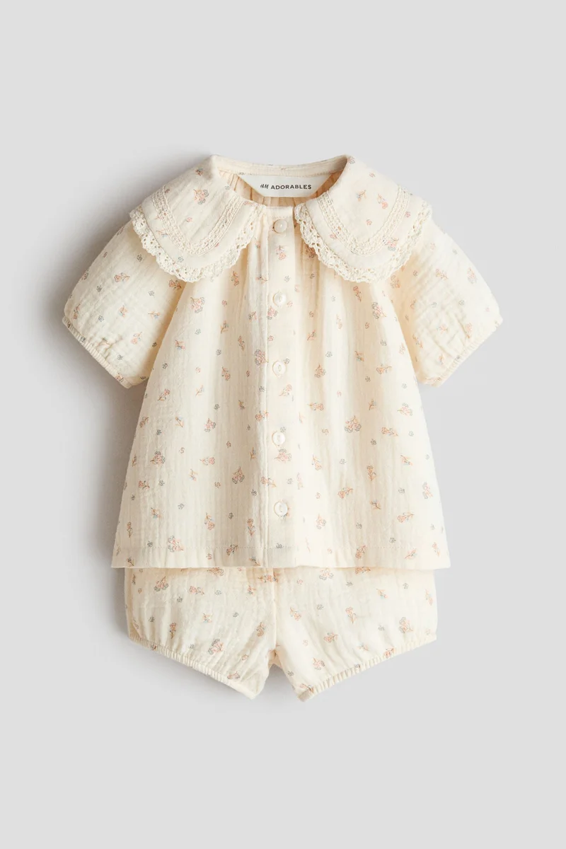 H&M 2-piece cotton muslin set