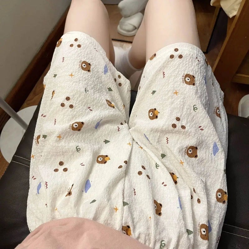 Summer Pajama Pants Women'S Baby Cotton Anti-Mosquito Pants Cartoon Printed Thin Casual Shorts Home Pants Outer Wearing Walking Pants - Image 4