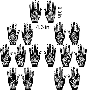 ChurlChurl 185pcs Tattoo Stencils 23 Sheets Temporary Tattoo Stencils for Women Girls Kids Face Body Paint DIY Art Glitter Airbrush Tattoo Stencils Pack - Image 4