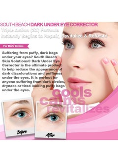 South Beach Skin Solutions South Beach Dark Under Eye Corrector - Natural Salon Strength Anti Aging Under Eye Cream Treatment - Perfect for Tired Looking Dark Circles, Puffiness, Dark Bags, Dryness - Safe, No Harmful Chemicals  - Image 3