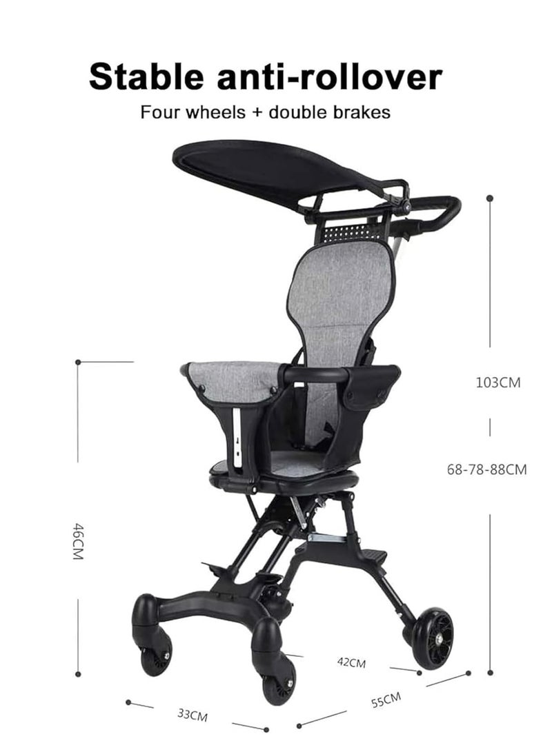 KH  Baby Stroller Lightweight Foldable for Travel – Cabin Friendly Trolley Pram for Kids, Perfect for Airplane Travel, Shopping, Walking, Ideal for Babies and Toddlers Up to 5 Years - Image 3