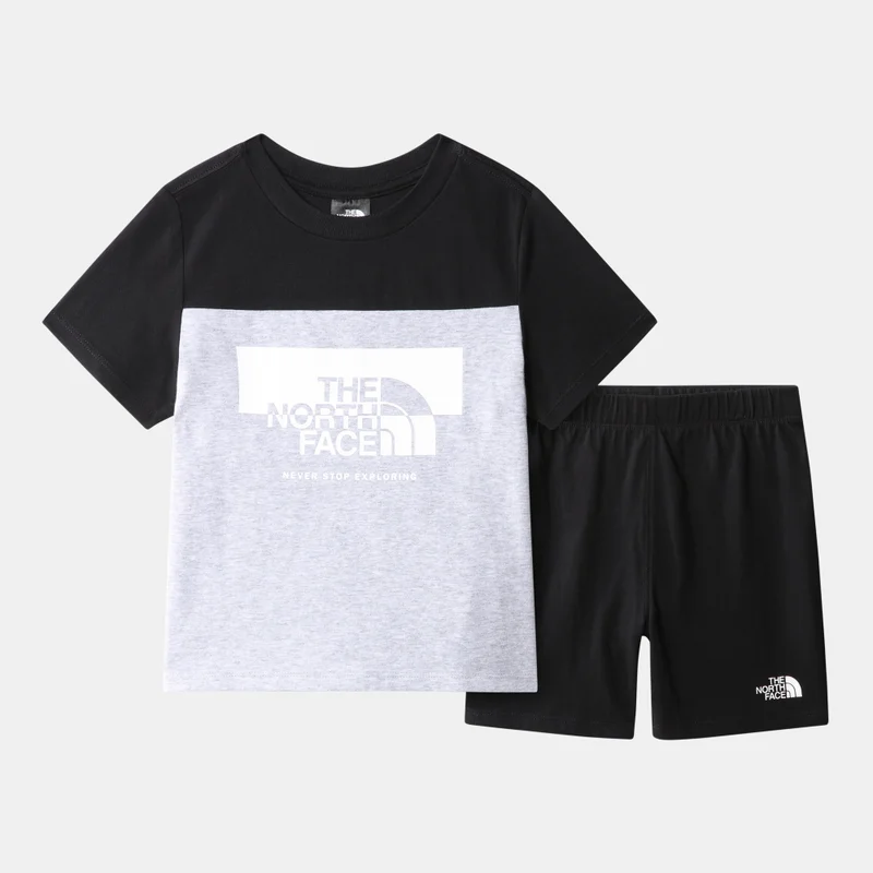ذا نورث فيس طقم تي شيرت وشورت صيفي للأطفال