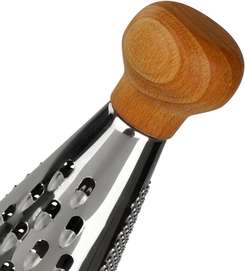 FACKELMANN 31036 Stainless Steel Grater, Cheese Grater, Vegetable Grater, FSC-Certified Wooden Handle, Stainless Steel, 24 x 12 cm - Image 1