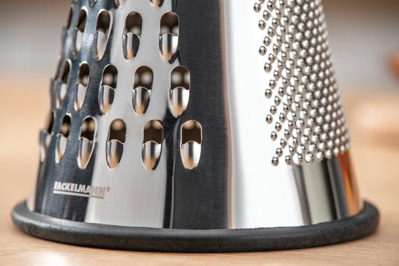 FACKELMANN 31036 Stainless Steel Grater, Cheese Grater, Vegetable Grater, FSC-Certified Wooden Handle, Stainless Steel, 24 x 12 cm - Image 4