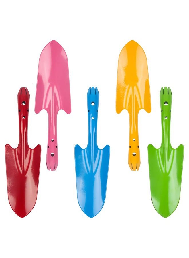 Newflager Mini Colorful Metal Hand Shovel, Trowel Set Garden Tools for Flower Soil Planting Digging Transplanting - Ideal Gardening Gift for Kids (Pack of 5) - Image 1