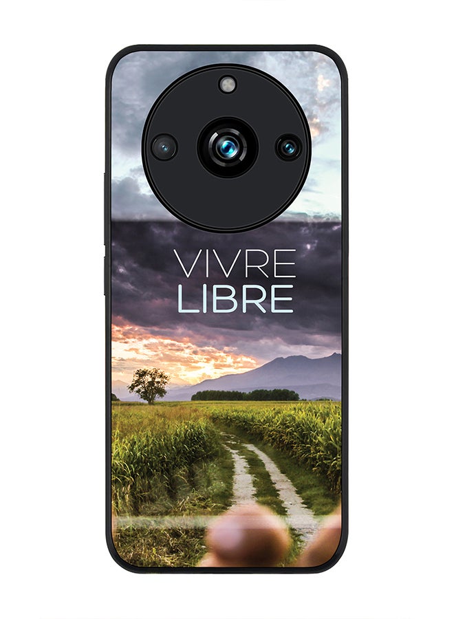 Stylizedd Rugged Black Edge case for Realme 11 Pro/Realme 11 Pro+, Custom Slim fit Flexible Anti Drop Thin Phone Case Cover - Vivre Libre - Image 1