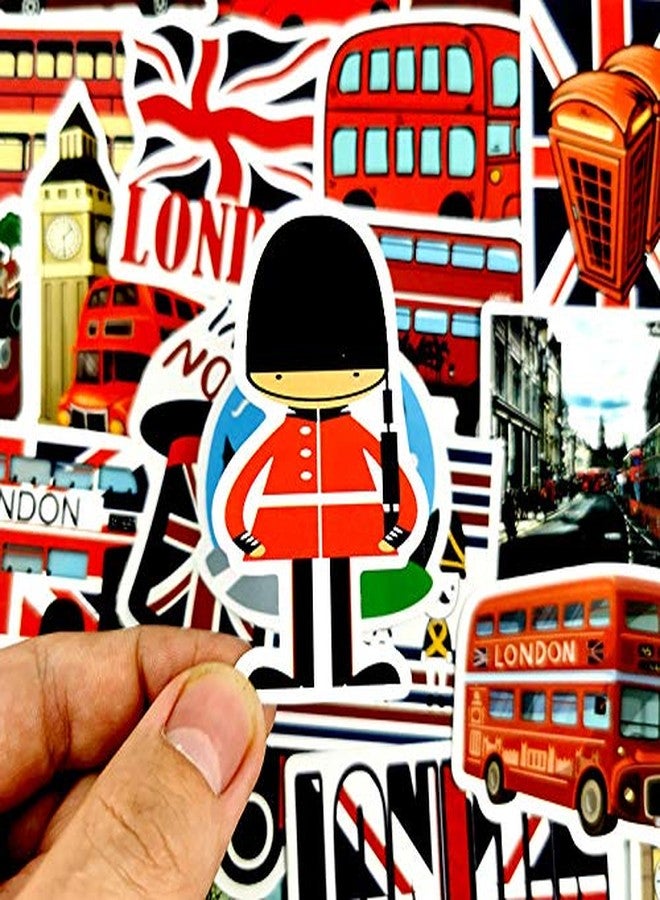 iDream London Red Bus Graffiti Theme Stickers - Set of 50 | Vibrant Decorative Stickers for Laptops, Notebooks, Walls, and More | Durable & Waterproof Design - Image 5