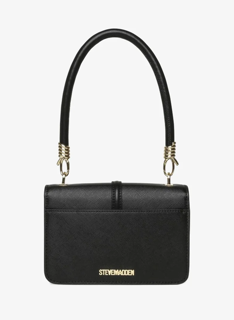 Steve Madden Bsax Black Women's Flap Shoulder Bag