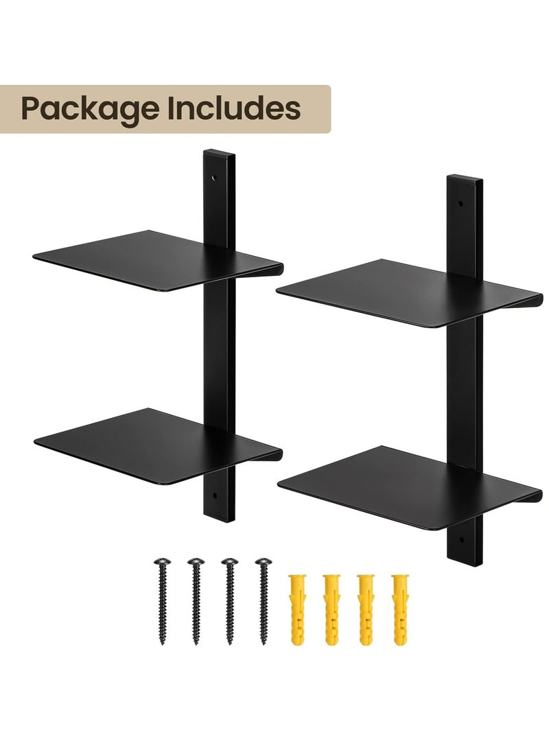 XiuWoo - 4 Tier Stackable Metal Wall Mount Bookcase, Invisible Floating Bookshelf, Vertical Spine Book Tower, Heavy-Duty Metal Book Organizers, Home Storage Display Rack, Floating Bookshelf for Home Office - Image 1