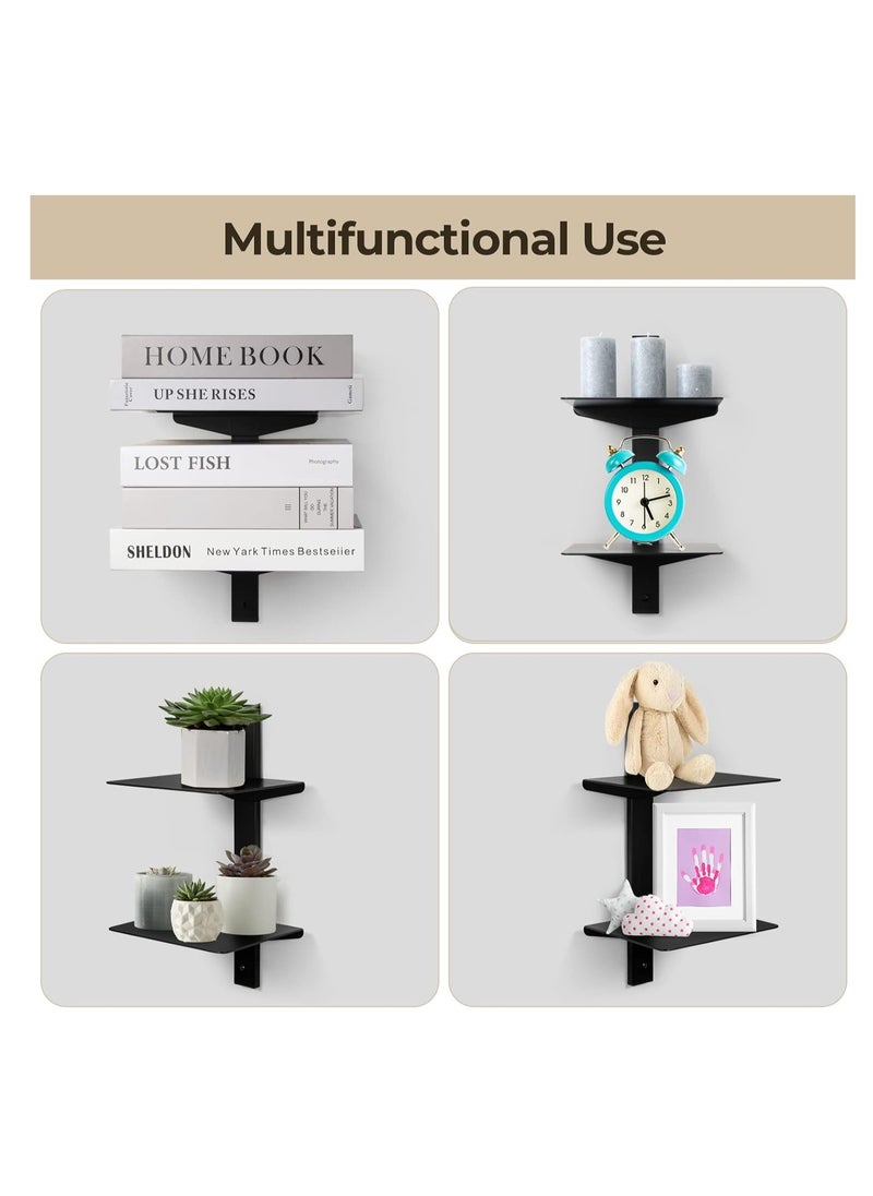 XiuWoo - 4 Tier Stackable Metal Wall Mount Bookcase, Invisible Floating Bookshelf, Vertical Spine Book Tower, Heavy-Duty Metal Book Organizers, Home Storage Display Rack, Floating Bookshelf for Home Office - Image 1