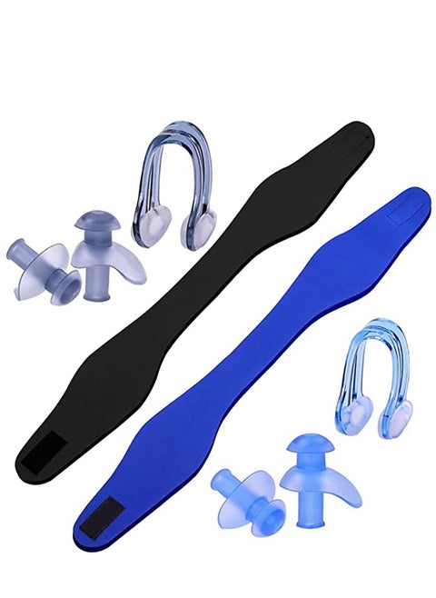 Swimming Nose Clips and Earplugs Set, 6 Pieces Headband Ear Plugs Clip Protector Swim for Kids Adults Children Training Beginners Competitions