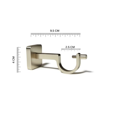 Colornest Curtain Rod Brackets for 1-Inch Curtain Pole | Premium Metal Curtain Holders, 35 Kg Load Capacity| Wall Mount Support Hardware Silver Matte - 2 pcs - Image 2