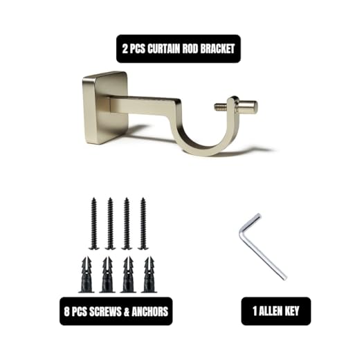 Colornest Curtain Rod Brackets for 1-Inch Curtain Pole | Premium Metal Curtain Holders, 35 Kg Load Capacity| Wall Mount Support Hardware Silver Matte - 2 pcs - Image 3