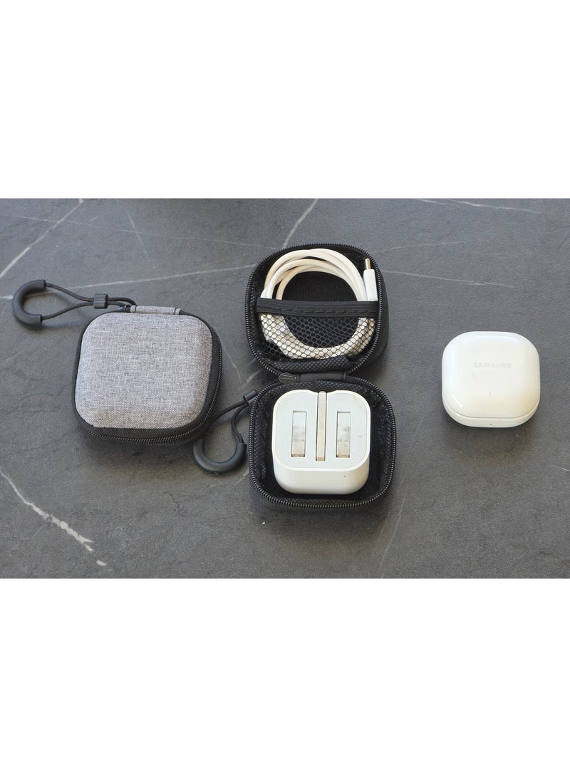 حقيبة تنظيم كابلات السفر الصغيرة، حافظة ملحقات إلكترونية محمولة - حقيبة تخزين للشاحن وسماعات الأذن وما إلى ذلك - Image 5